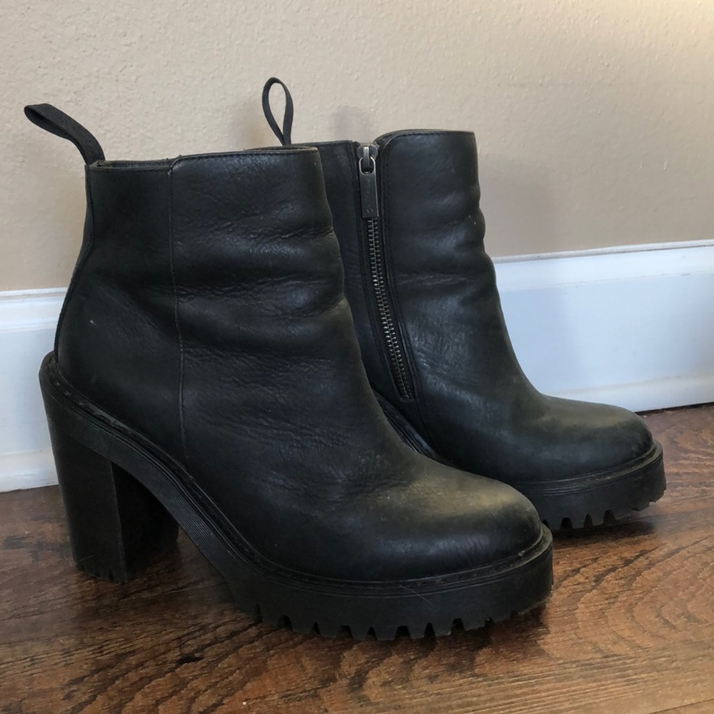 Dr. Martins Black Heeled Boots